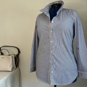 Tailored shirt, Blue/White mini stripe, Size 14